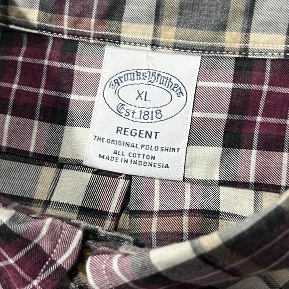 Brooks Brothers Men Regent Multicolor Button Down Plaid Long Sleeve Shirt Sz XL - Picture 5 of 8